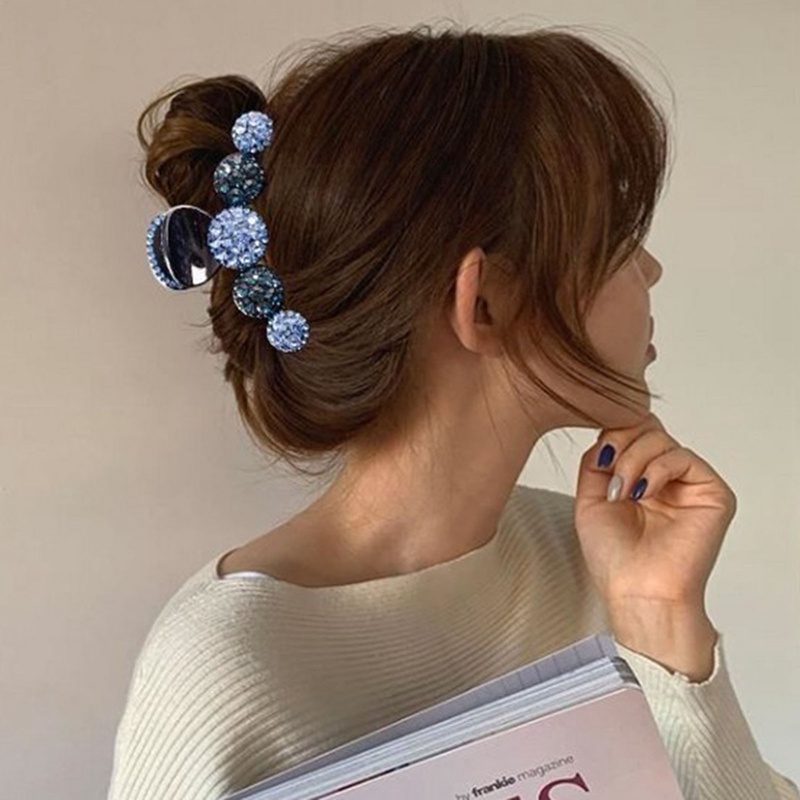 Berlian Imitasi Mengkilap Klip Rambut Wanita Fashion Berlian Imitasi Hiasan Kepala Kepiting Jepit Rambut Gadis Jepit Ponytail Holder Aksesoris Rambut