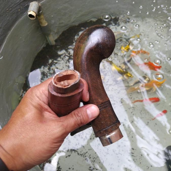 Gagang Handle Perah Golok Parang Kayu Ukir Siap Pasang