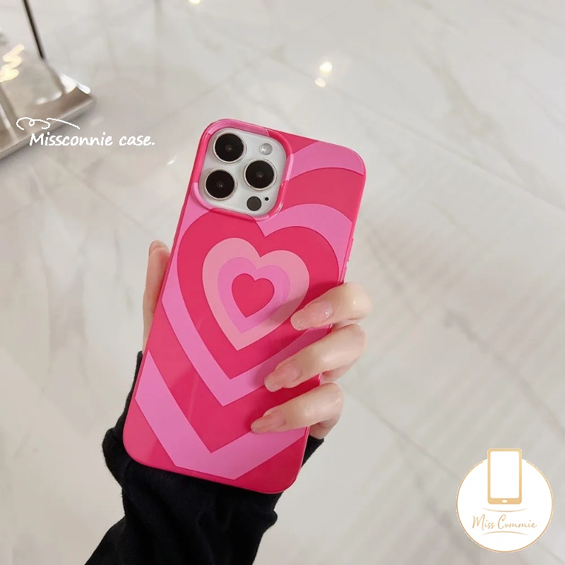 IPHONE Case Compatible Untuk Iphone7 8 Plus XR 11 13 12 14 Pro Max14 Plus X XS Max Se2020Keren Manis Mawar Merah Gradasi Love Hati Glossy Halus Lembut TPU Full Body Pelindung Penutup Belakang