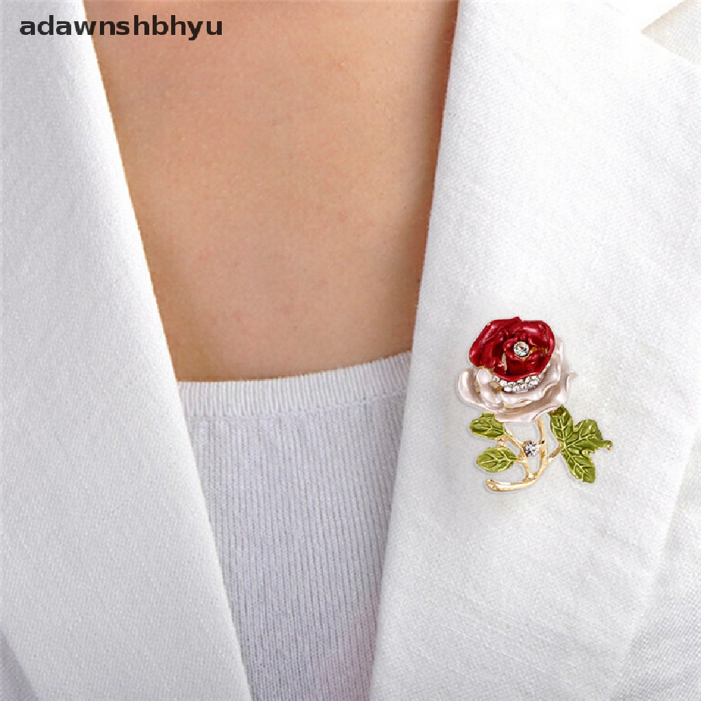 Adawnshbhyu Enamel Bunga Berlian Imitasi Kristal Bros Pin Pernikahan Bridal Bouquet Pin Perhiasan ID