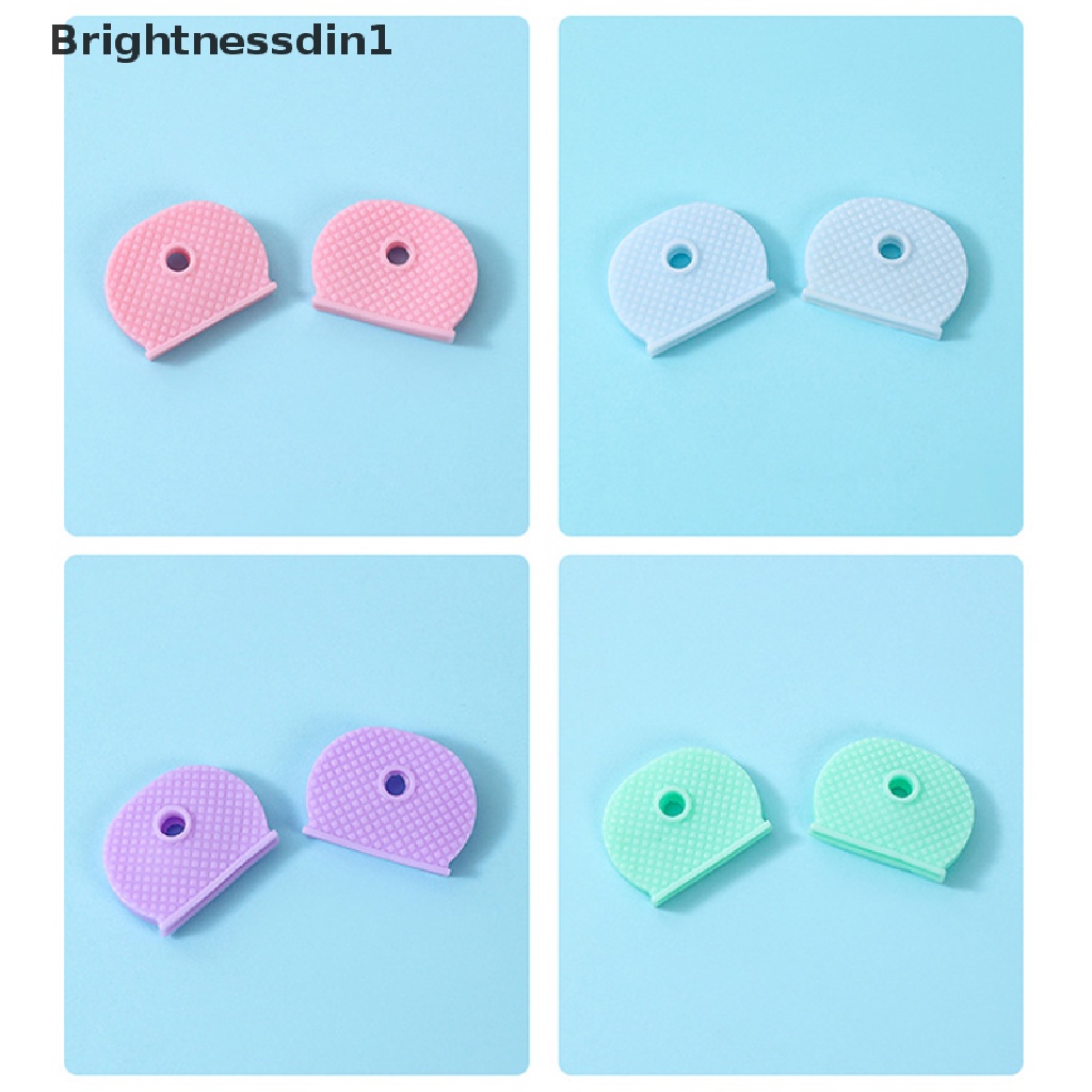 [Brightnessdin1] 10pcs Fashion Multi Warna Hollow Karet Lembut Key Keys Cap Key Covers Topper Keyring Key Case Untuk Mobil Keyring Aksesoris Butik