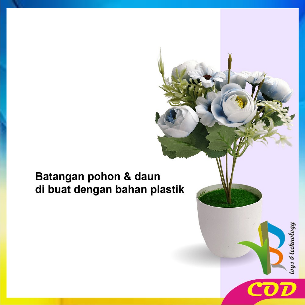 RB-C677 C681 Bunga Plastik Dekorasi Rumah Ornamen Bunga Peony Dekorasi Tanaman Hias / Tanaman Plastik Pot Bunga Hias