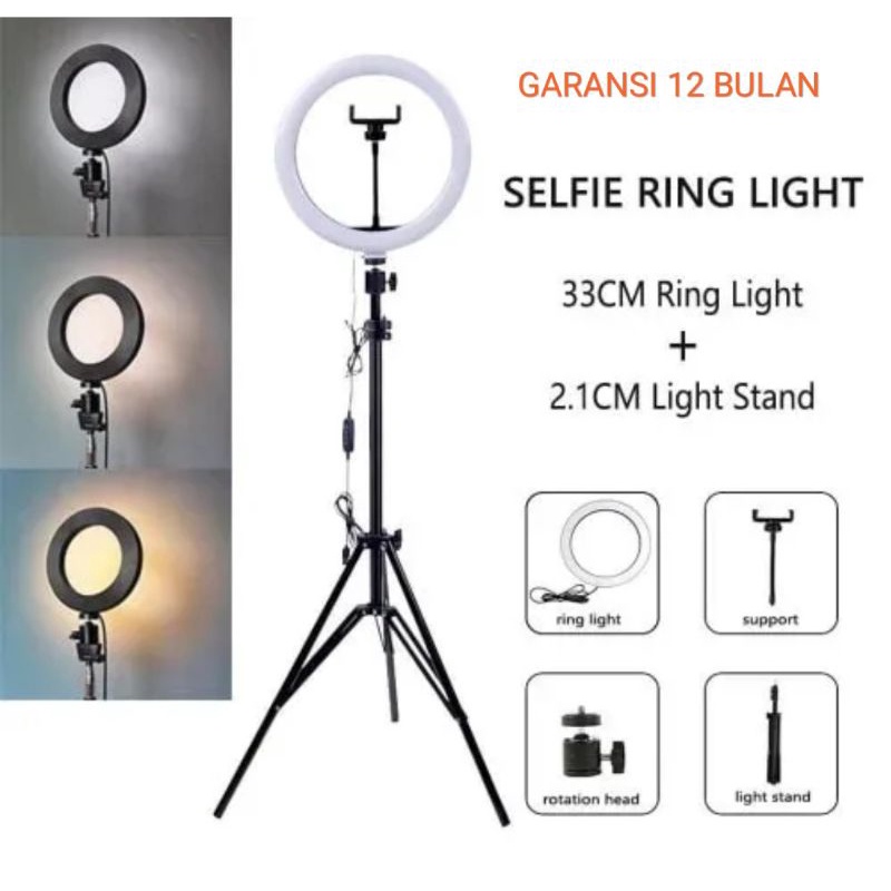 RINGLIGHT SELFIE ONLY DIAMETER 26CM 3 MODE WARNA SUPPORT SEMUA MACAM TRIPOD