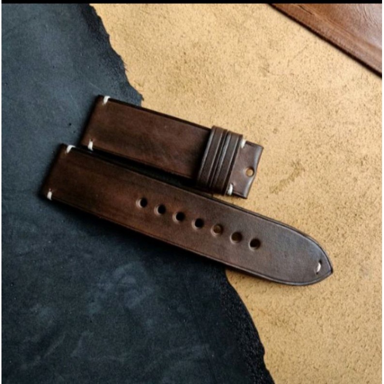 strap jam tangan kulit asli/tali jam tangan kulit asli original handmade azs33(FREE BUCKLE).