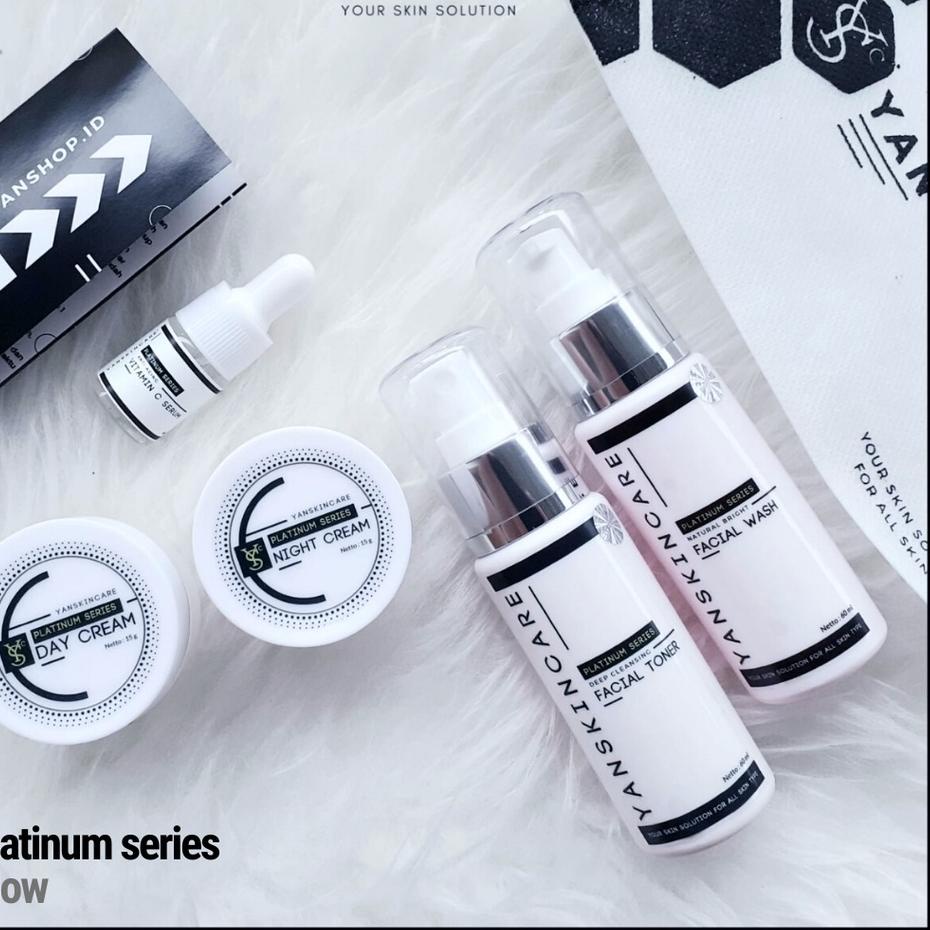 Get It Now--PAKET 5 ITEM STEP 2 SKINCARE PLATINUM SERIES SKIN CARE UNTUK FLEK ACNE DAN GLOWING BY YA