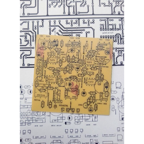 PCB EFEK GITAR DISTORSI MR.METAL