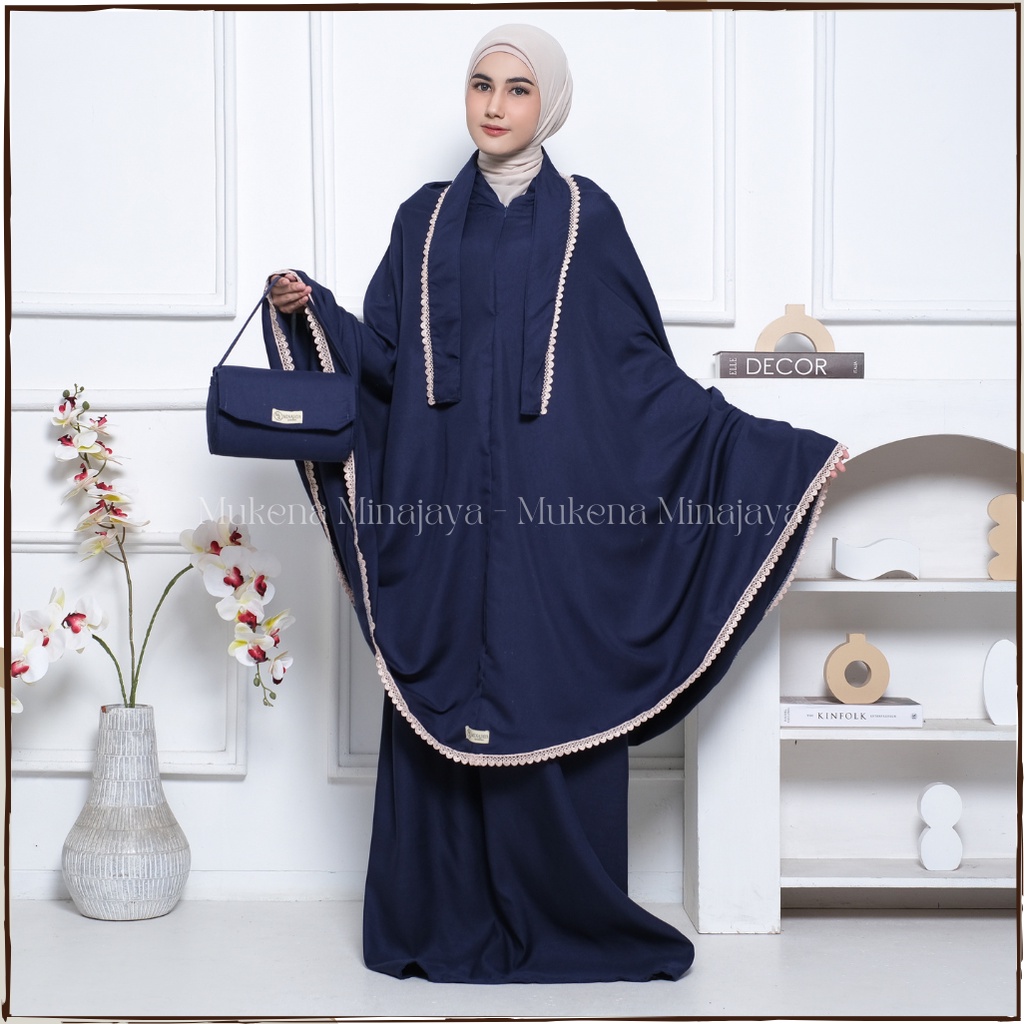 MINAJAYA - Mukena Lesty Dewasa 3 In 1 Renda Gyper Mewah Traveling Bahan Katun Premium Fashion Mukenah Muslim Terbaru