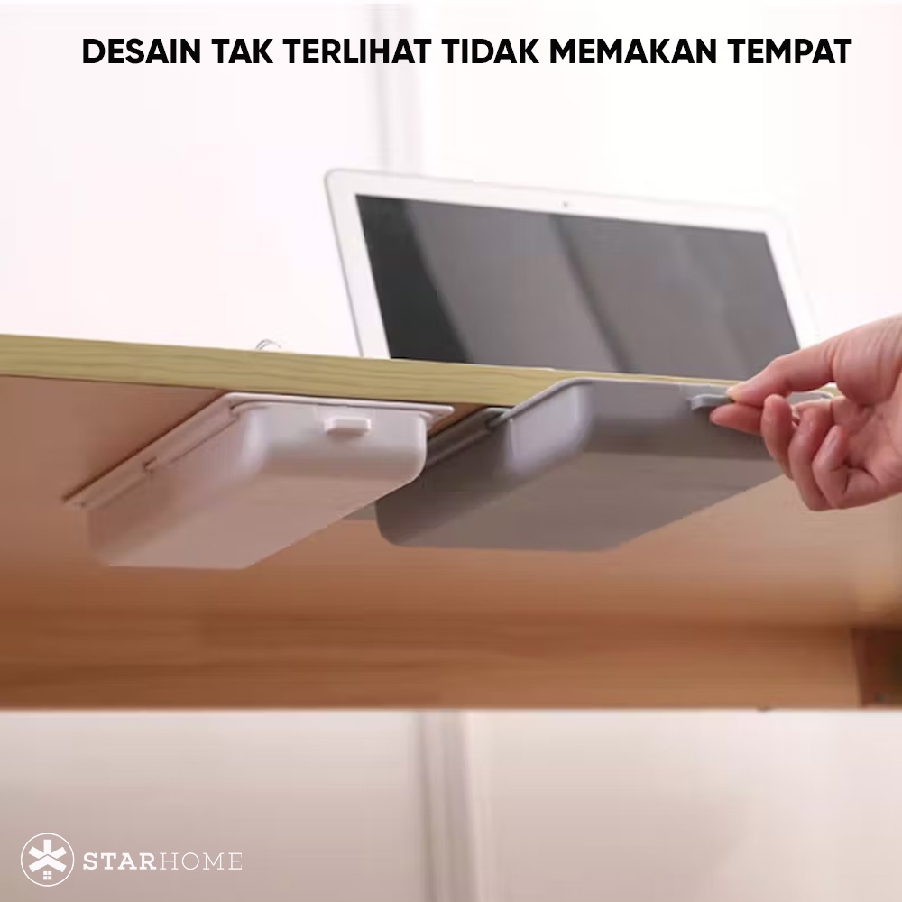 Laci Tempel Organizer Meja Kotak Laci Meja Tempel Tempat Penyimpanan Bawah Meja