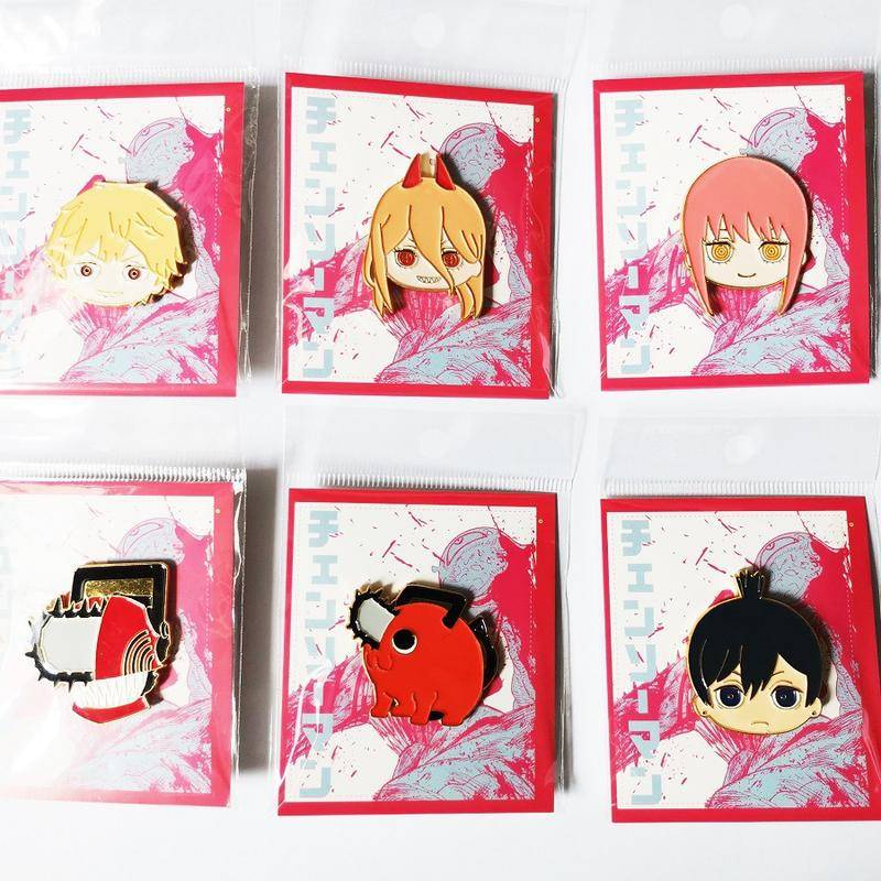 Japan Anime Chainsaw Man Pin Fashion Anime Kawaii Bros Kipas Kerah Lencana Hadiah Unik Denji Makima Aki Hayakawa Power Pochita In Stock New Arrival LY