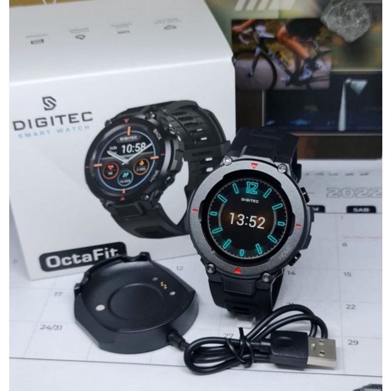 Jam Tangan Pria smartwatch Digitec OctaFit Original Tahan Air Garansi 1 Tahun