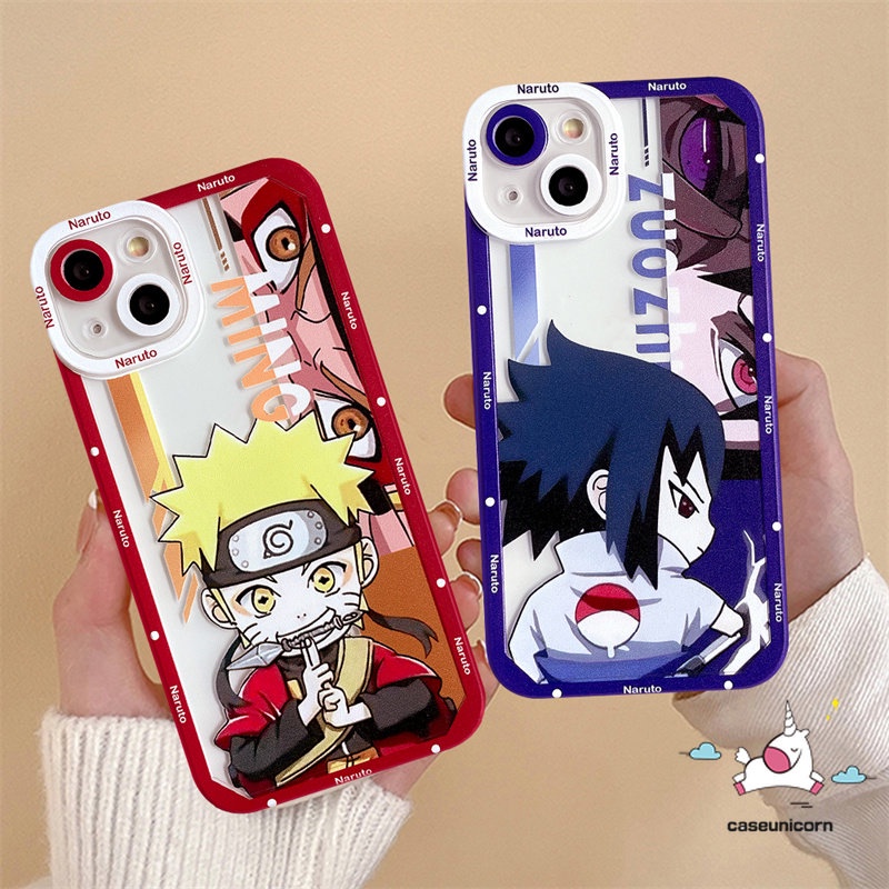 Kartun Animel Hokage Uzumaki Naruto Uchiha Sasuke Case Kompatibel Untuk iPhone 7Plus 8Plus 11 14 13 12 Pro Max XR X XS Max 6 6s 8 7 Plus SE 2020 Shockproof Angel Eyes Soft TPU Cover