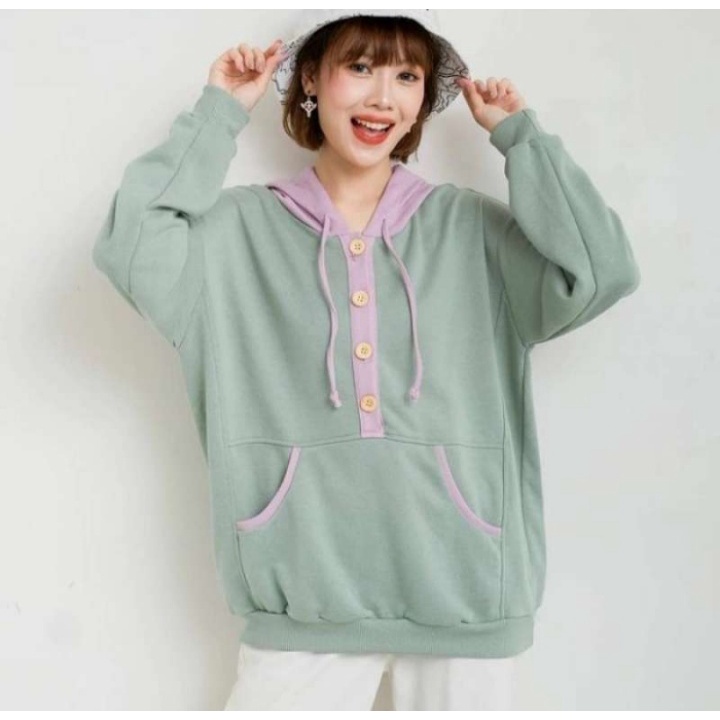 Jacket Blouse NIO PASTEL SOFT Hoodie Sweater Oversize Wanita Fashion Terkini Korean Style Kasual Stylish