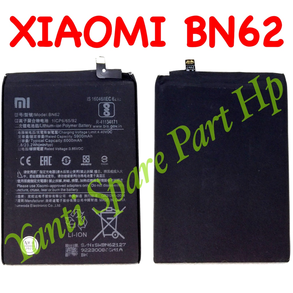 Baterai Xiaomi Redmi 9T Poco M3 BN62 Original New
