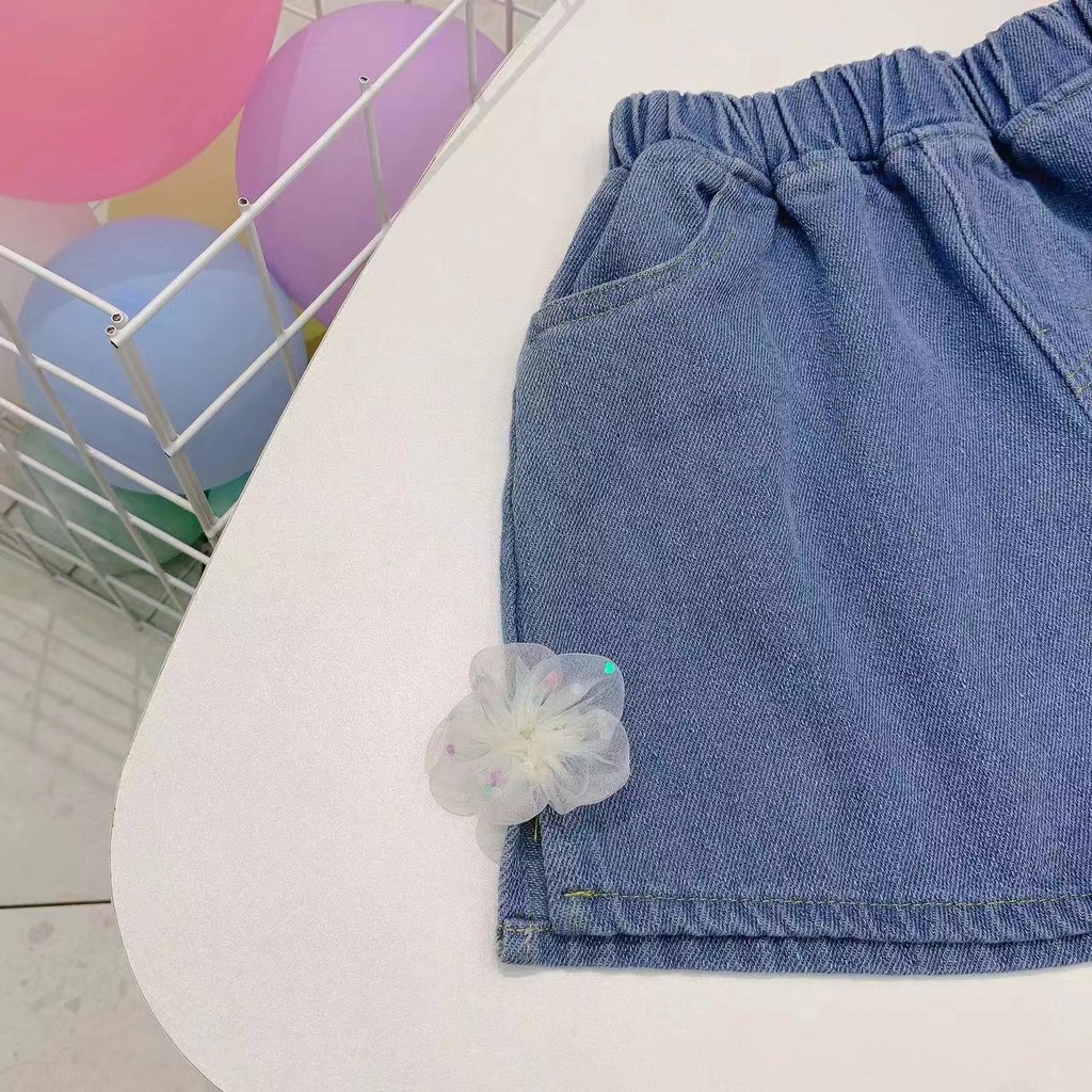 【Happy Baby】0-5Tahun DK001Celana jeans anak perempuan pinggang karet love fashion anak import