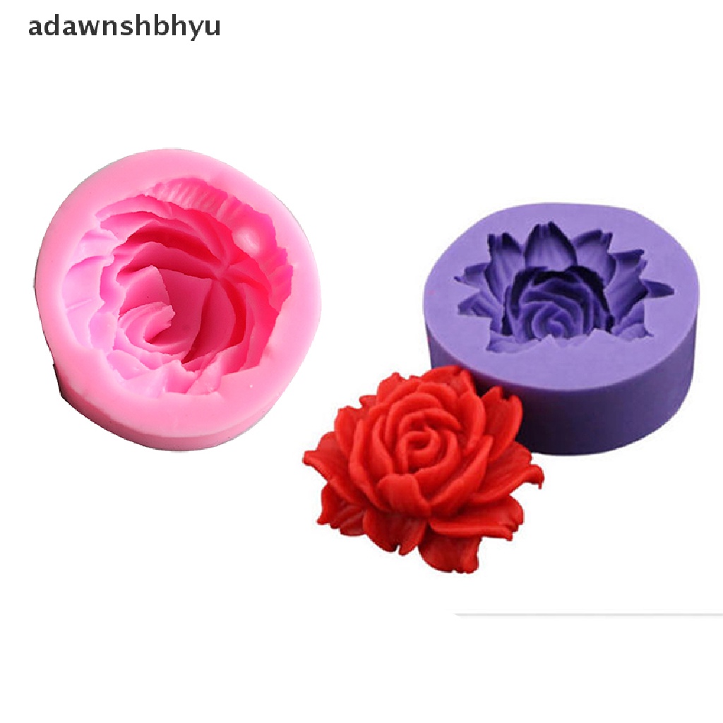 Adawnshbhyu 3D Bunga Mawar Fondant Kue Coklat Sugarcraft Cetakan Cutter Silicone Tools DIY ID