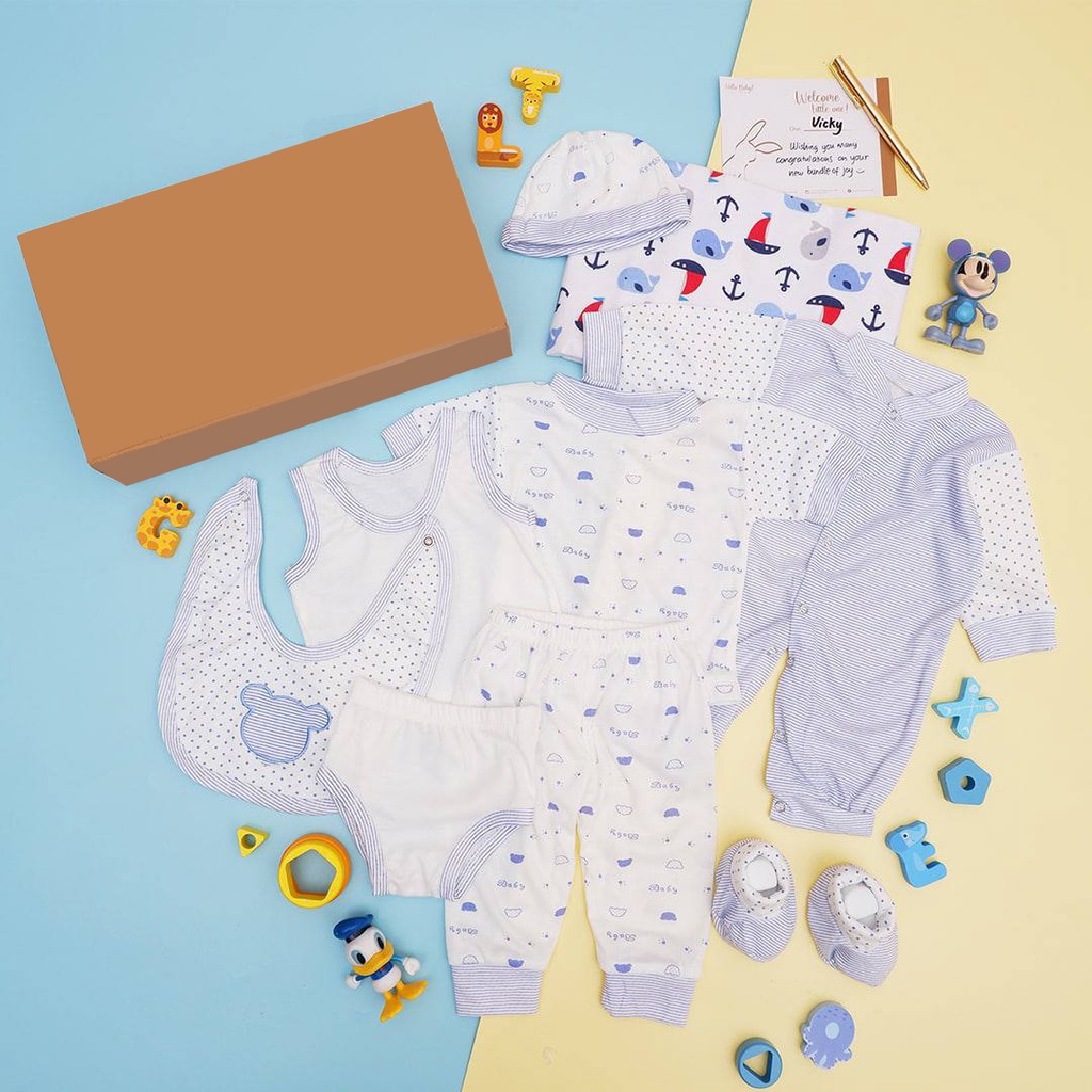LIO003 Girls 11 in 1 Hello Baby Hampers Gift - Newborn Bundle Gift Set