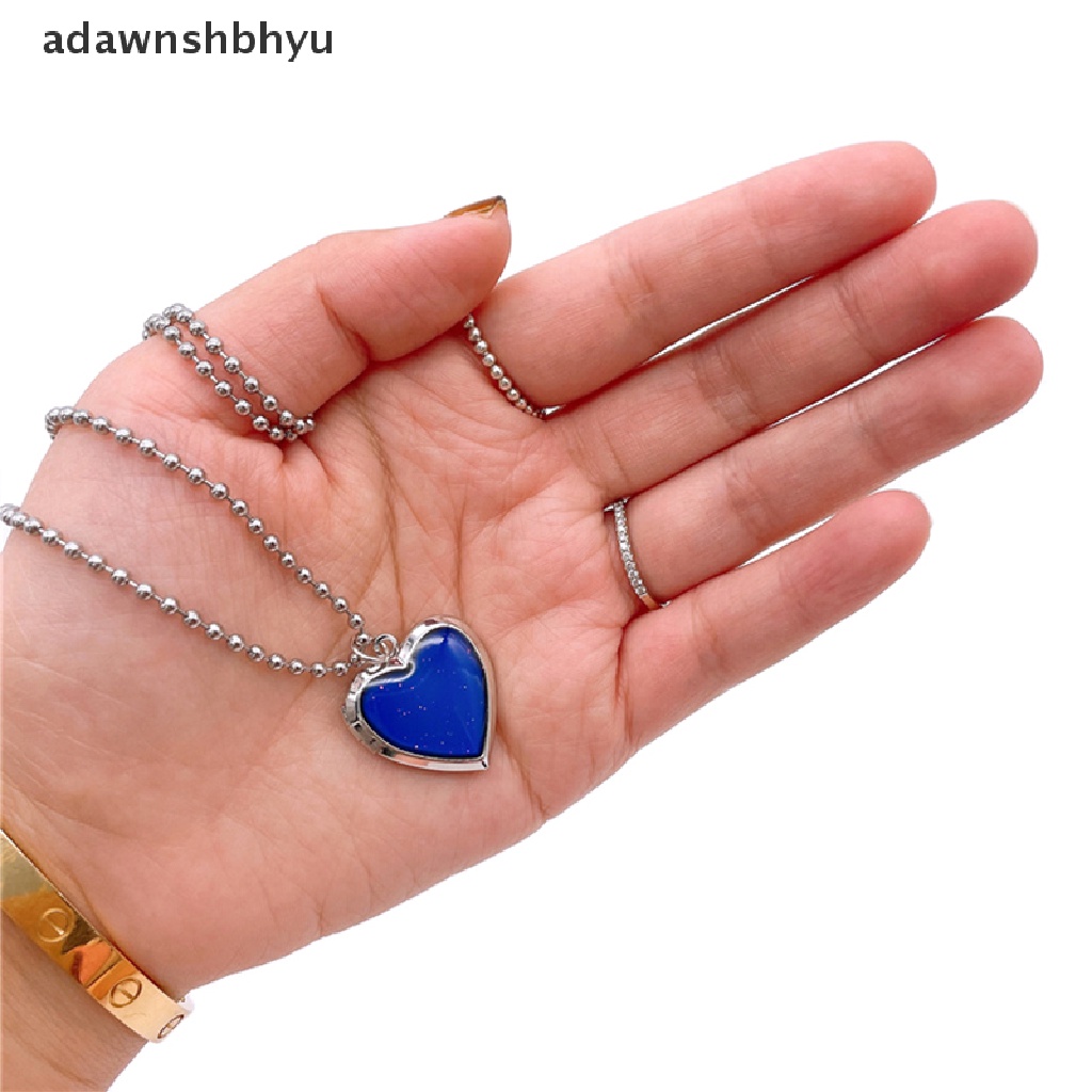 Adawnshbhyu Mood Necklaces Peach Heart Love Pendant Foto Kalung Kontrol Suhu Warna ID