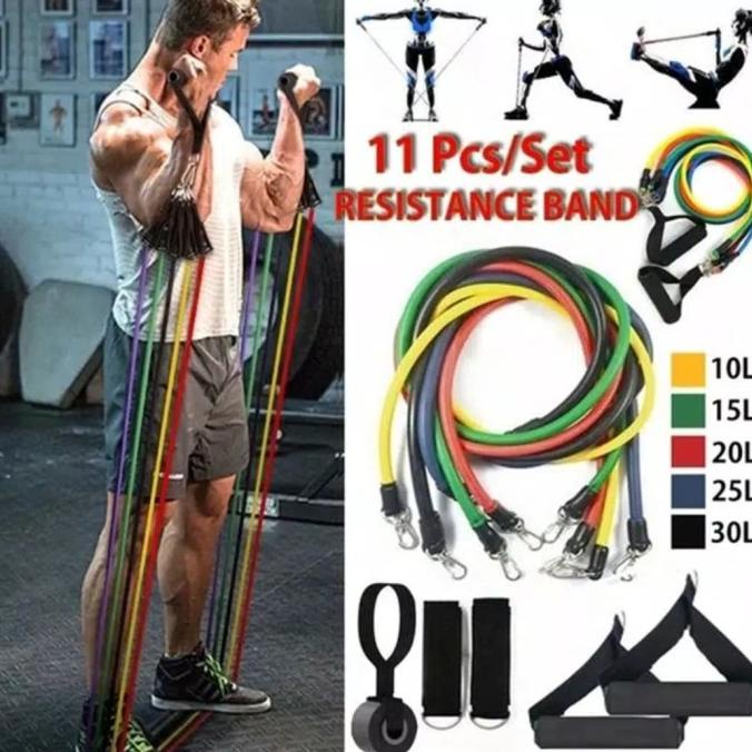 Resistance Band Bands Tube Tubes Set Alat Fitness GYM