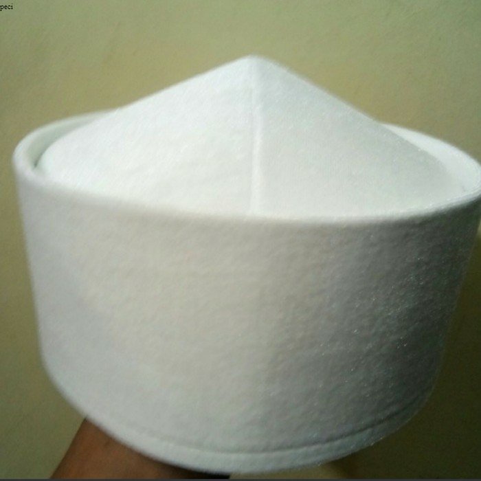 Peci/Songkok/Kopiah mesir bludru putih size jumbo - 10