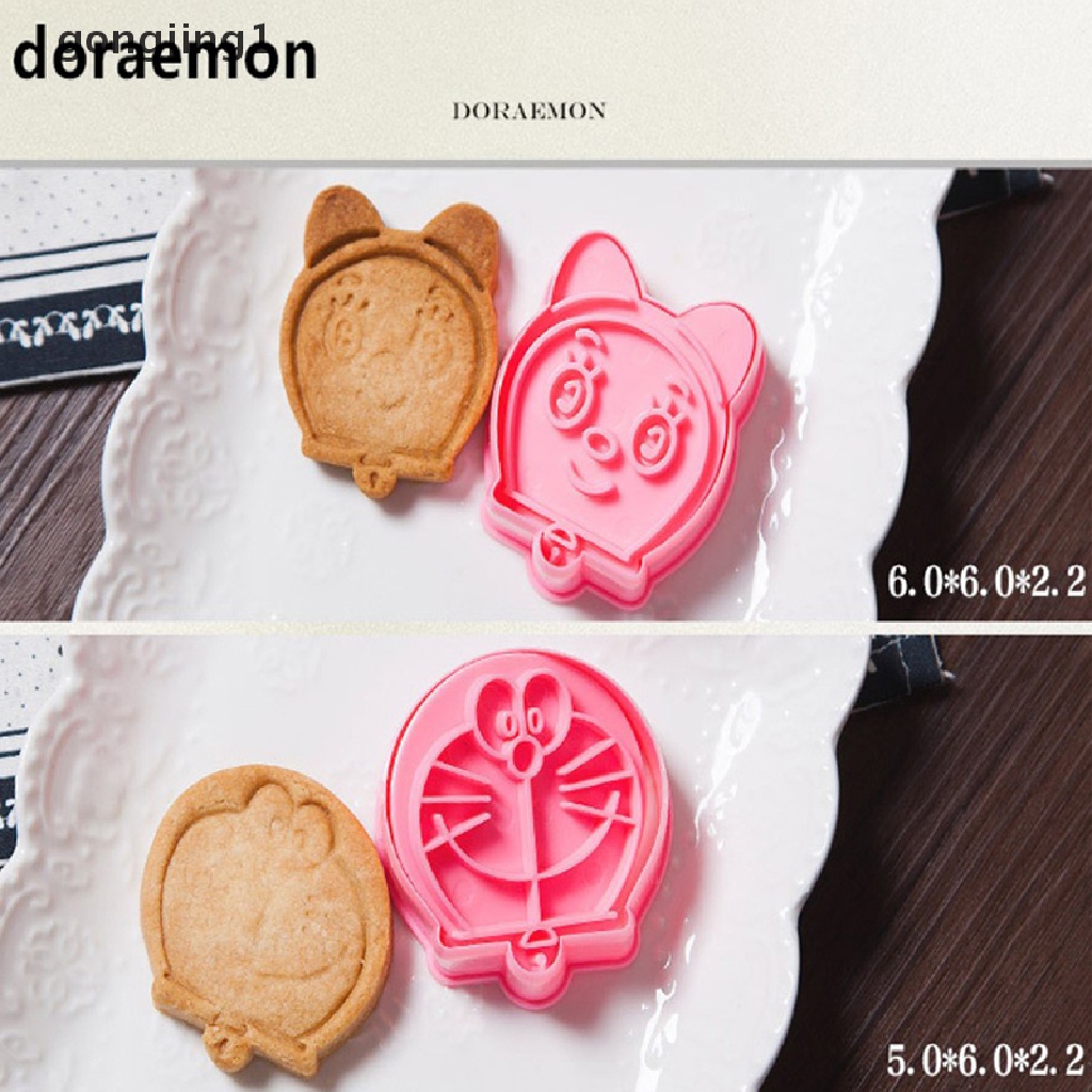 Ggg 2pcs /set Jingle Cats Plastik Food Grade Dan Doraemon Cookies Cutter/Alat Stempel ID