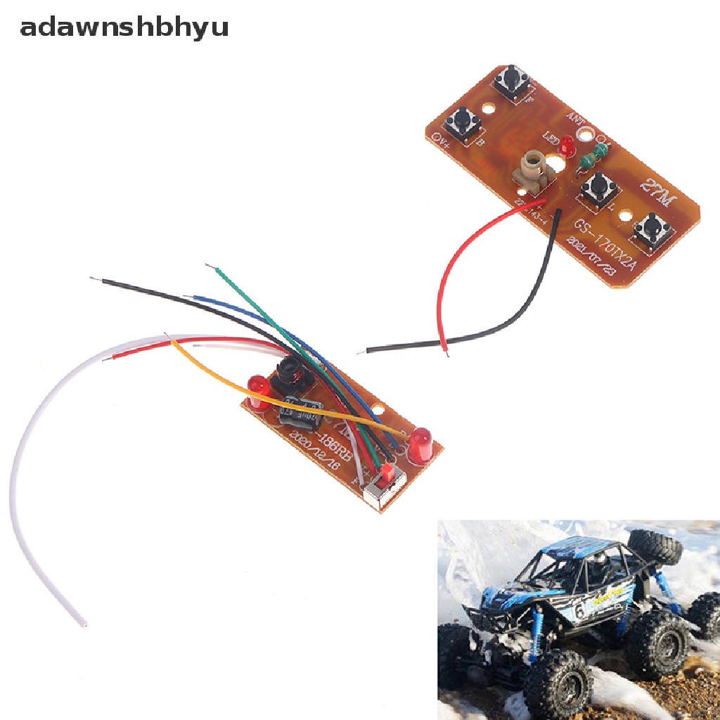 Adawnshbhyu 4CH RC Remote Control 27MHz Sirkuit PCB Transmitter Receiver Board Sistem Radio Untuk RC Mobil ID