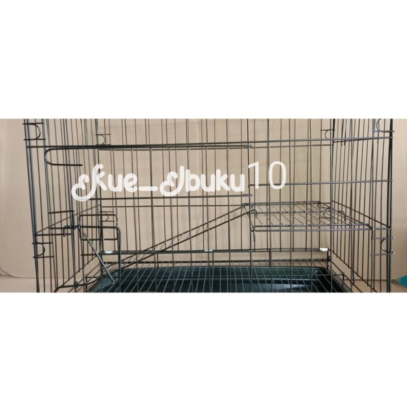 KANDANG BESI LIPAT 2 TINGKAT UKURAN 60X40X50 / KANDANG UKURAN NOMOR 1 / KANDANG HEWAN /  KANDANG KUCING / KANDANG KELINCI / KANDANG ANJING / KANDANG HEWAN
