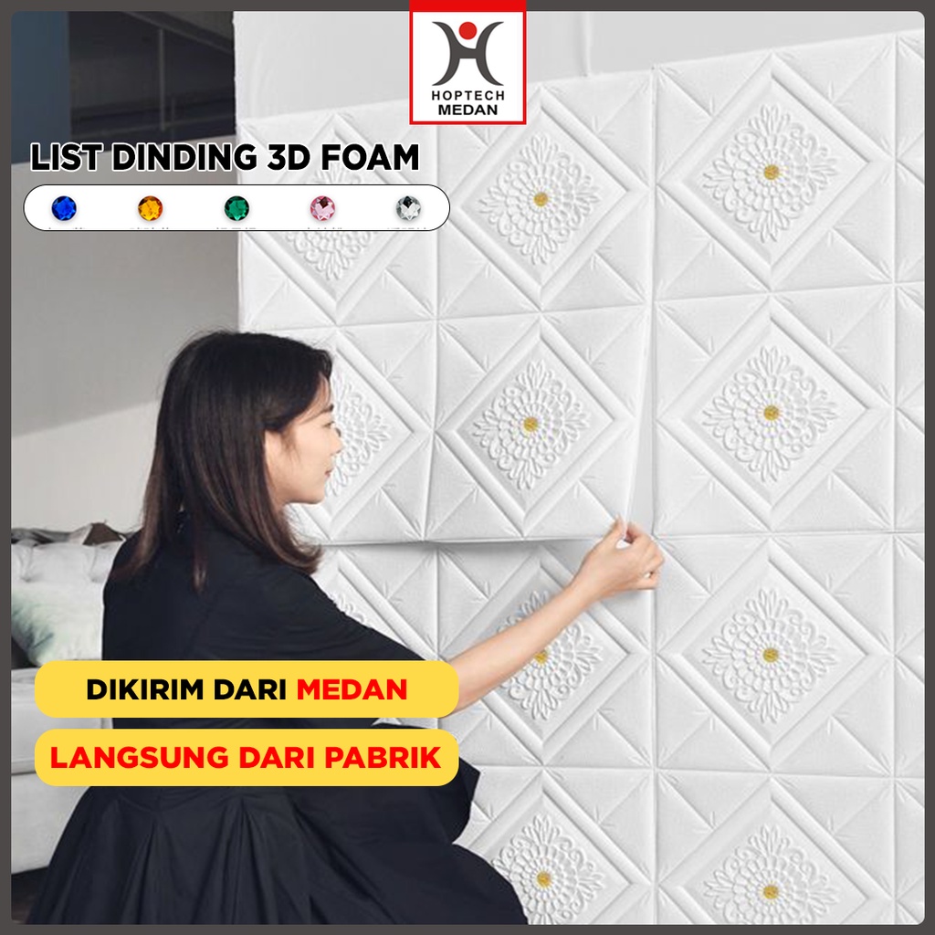 Wallpaper 3D FOAM / Walpaper Dinding 3D Motif Foam Batik More High Quality / Wallfoam Sticker Tembok