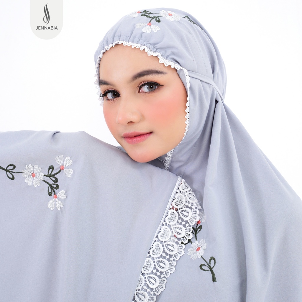 JENNABIA - Mukena Dewasa Premium Bordir Bunga Cantik Terbaru Murah