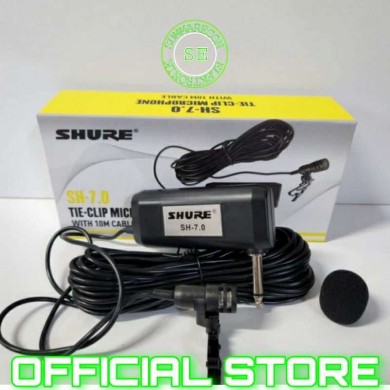 mic clip on shure sh 7.0 microphone kabel clip on