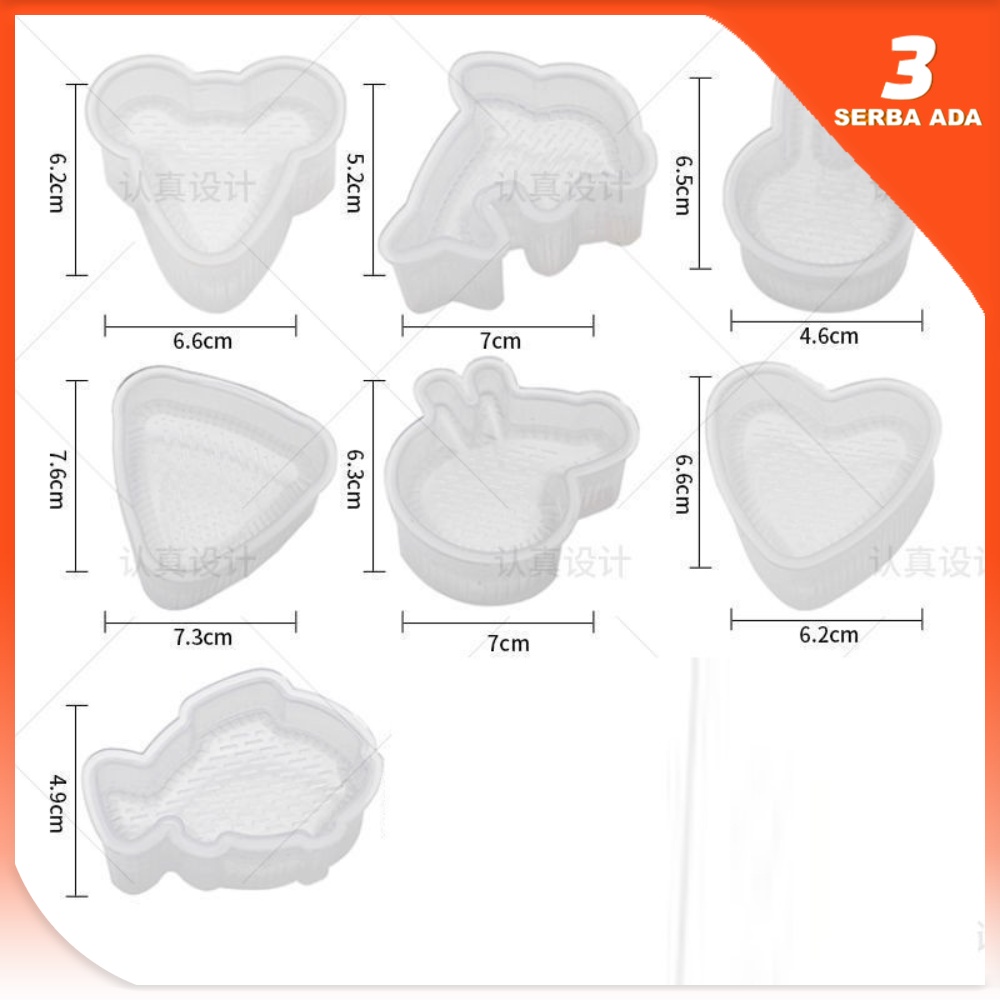 Cetakan Nasi 1 Set isi 6 Gratis Sendok Nasi / Cetakan Nasi Bento Karakter / Cetakan Sushi dan Onigiri / Cetakan Nasi Karakter / Cetakan Bento Karakter Set / Cetakan Bekal Anak Karakter