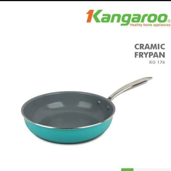 Kangaroo KG176 Wok &amp; Fry Pan 24cm Dengan Lapisan Ceramic Anti Lengket