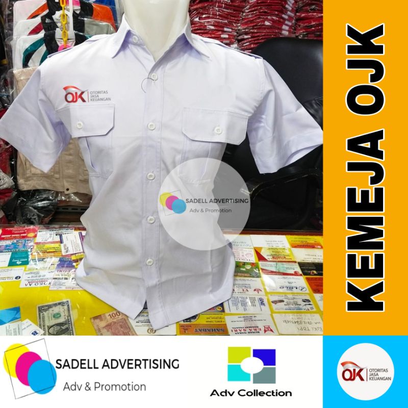 Kemeja PDH Dinas OJK Seragam PDH Dinas OJK Putih Lengan Pendek Pria