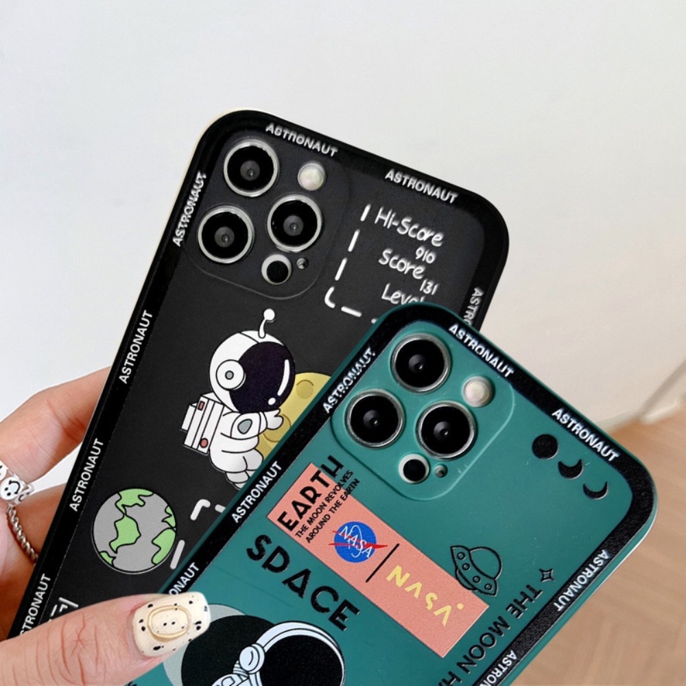 Casing Vivo Y01 Y12S Y15S Y20 Y20S Y21 Y21A Y21E Y21S Y21T Y33S Y33T Y91 Y91C Y93 Y93 Finger Y95 Case Cute Little Astronot Space Liquid Premium