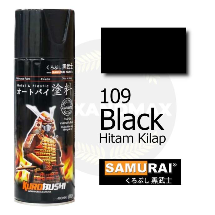

[BISA COD] Pilox Cat Samurai Paint 109 Hitam Glossy Kilap / Black Standard 400ml