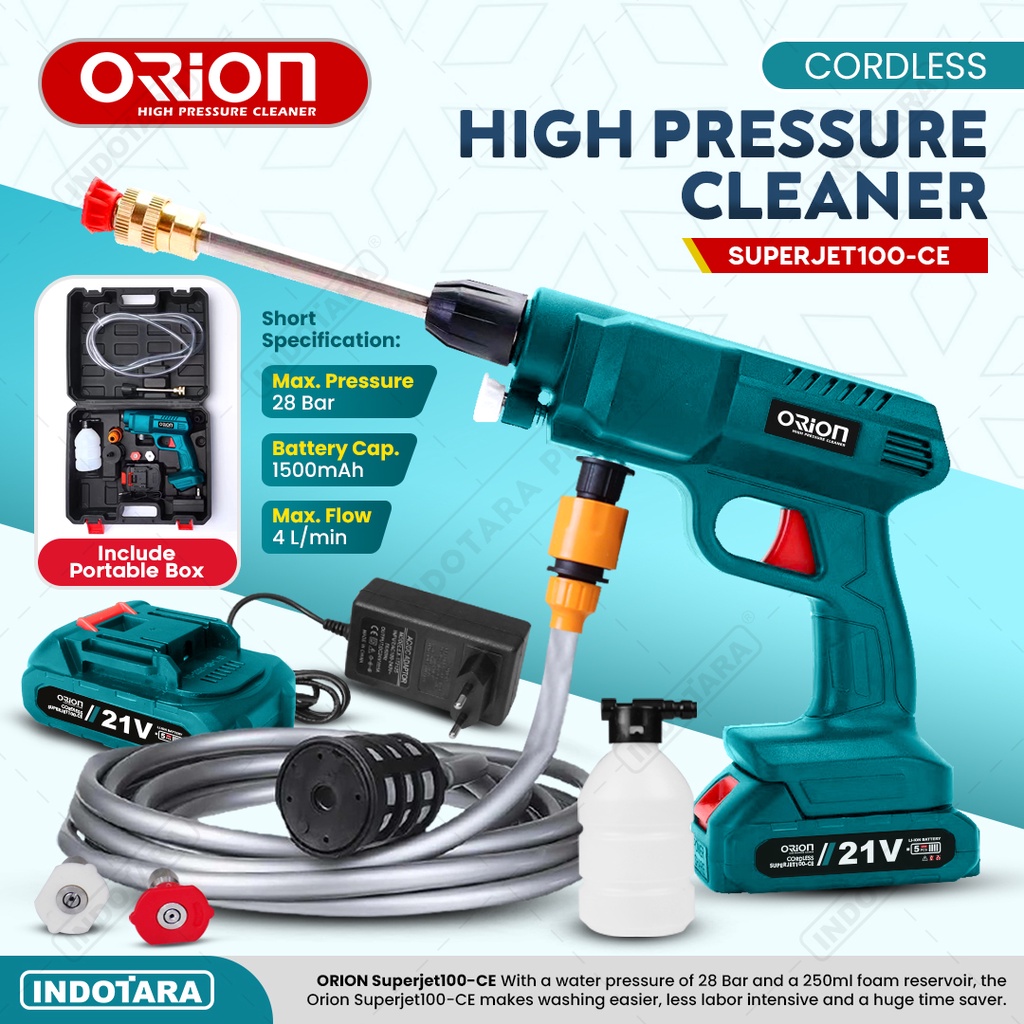 Alat steam cuci motor &amp; mobil Jet Cleaner Baterai- Orion SUPERJET100CE