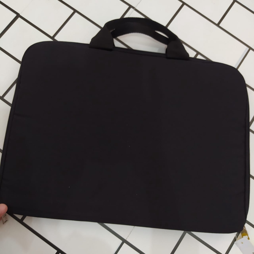 LK/Tas Laptop Case Black White Quotes Kantong Depan Mix 14 Inch