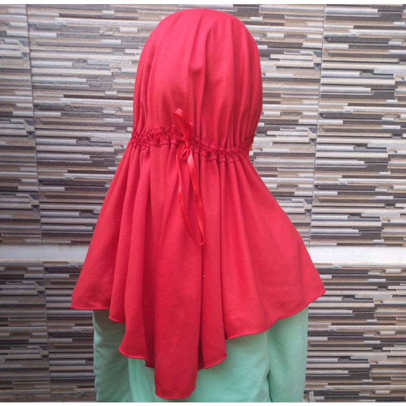 Jilbab Kerudung Anak Motif Bunga Costum Bordir Nama Hijab Instan Anak Tk Sd