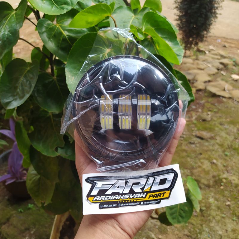 lampu depan daymaker c70/Vespa dotsay 2 mode good quality Blackbird