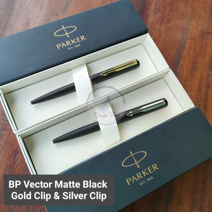 

Pen Parker Vector Original, Matte Black Gold Trim & Chrome Trim