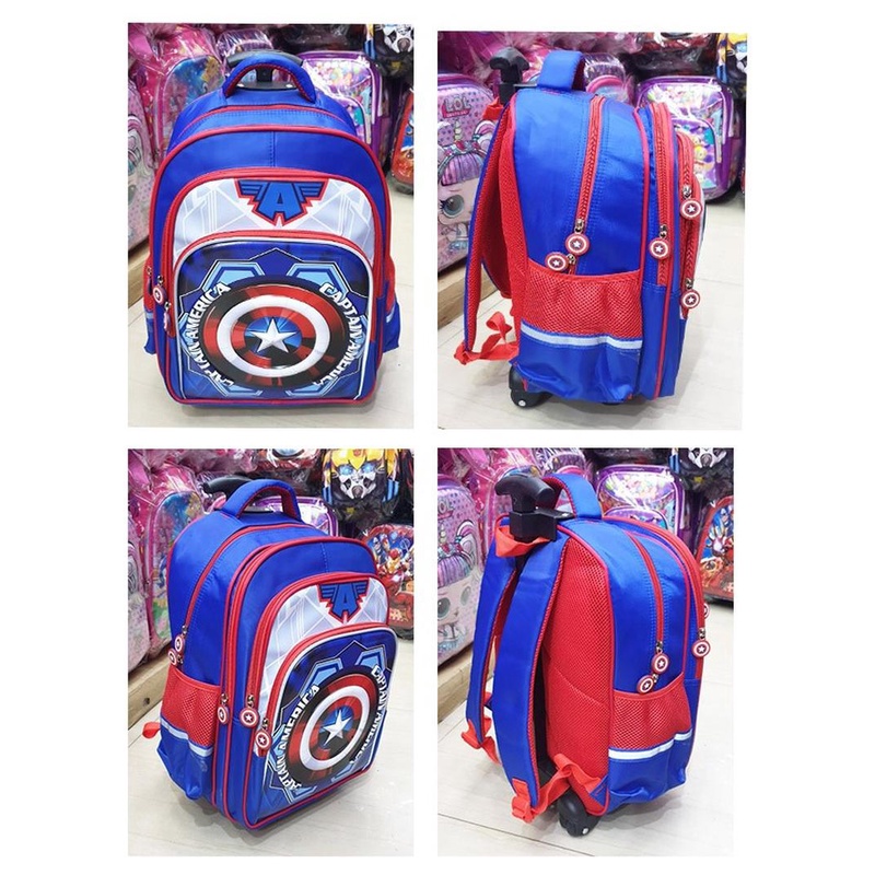 Tas Anak Murah Cowok Roda Bagus Ransel Sekolah M1C7 Travel Iron Man Doraemon Cewe Karakter Meriah Ce
