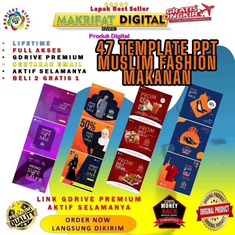 Jual 47 TEMPLATE PPT MUSLIM FASHION MAKANAN PROMOTION STORE RESTO ...