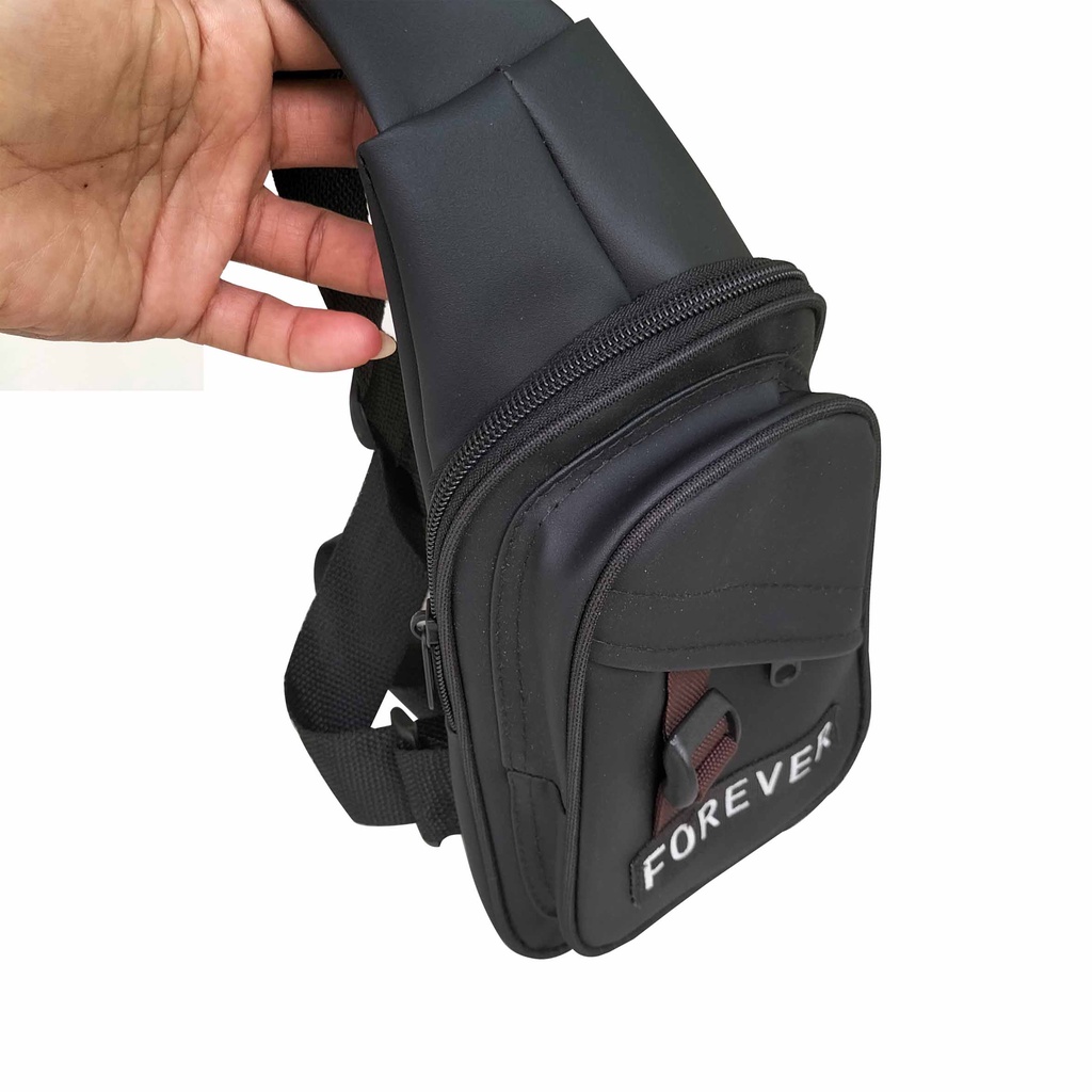 Tas Slempang Bahu Sling Bag Polos Hitam Pria Casual