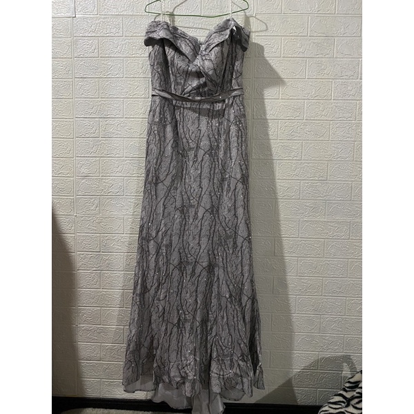 New Gaun Pesta / Penyanyi Mewah Abu Silver