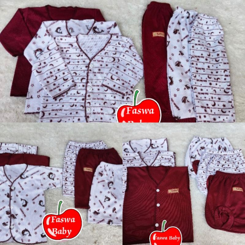 Seri Maroon Set Bayi Paket Hemat isi 18pcs/9set Baju Bayi + celana bayi / Paket Hemat setelan baju bayi Newborn