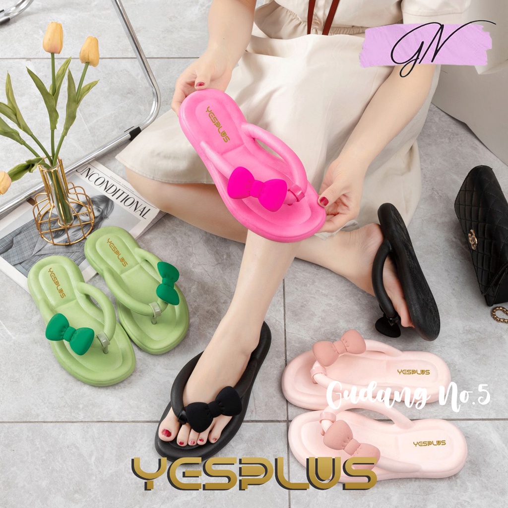 GN-2024-3 Sandal Jepit Jelly Anti Slip Sandal Wanita Korean Style Import Yesplus PCU