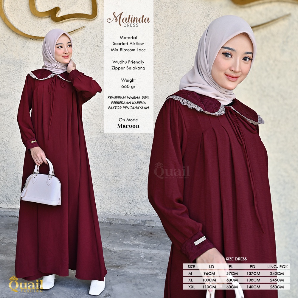 GAMIS QUAIL HIJAB MALINDA