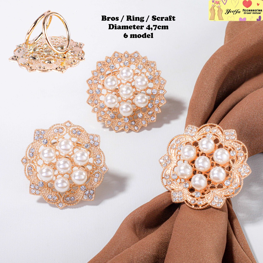 Bros / Ring / Hijab / Pashmina / Syal / Mutiara tujuh zircon