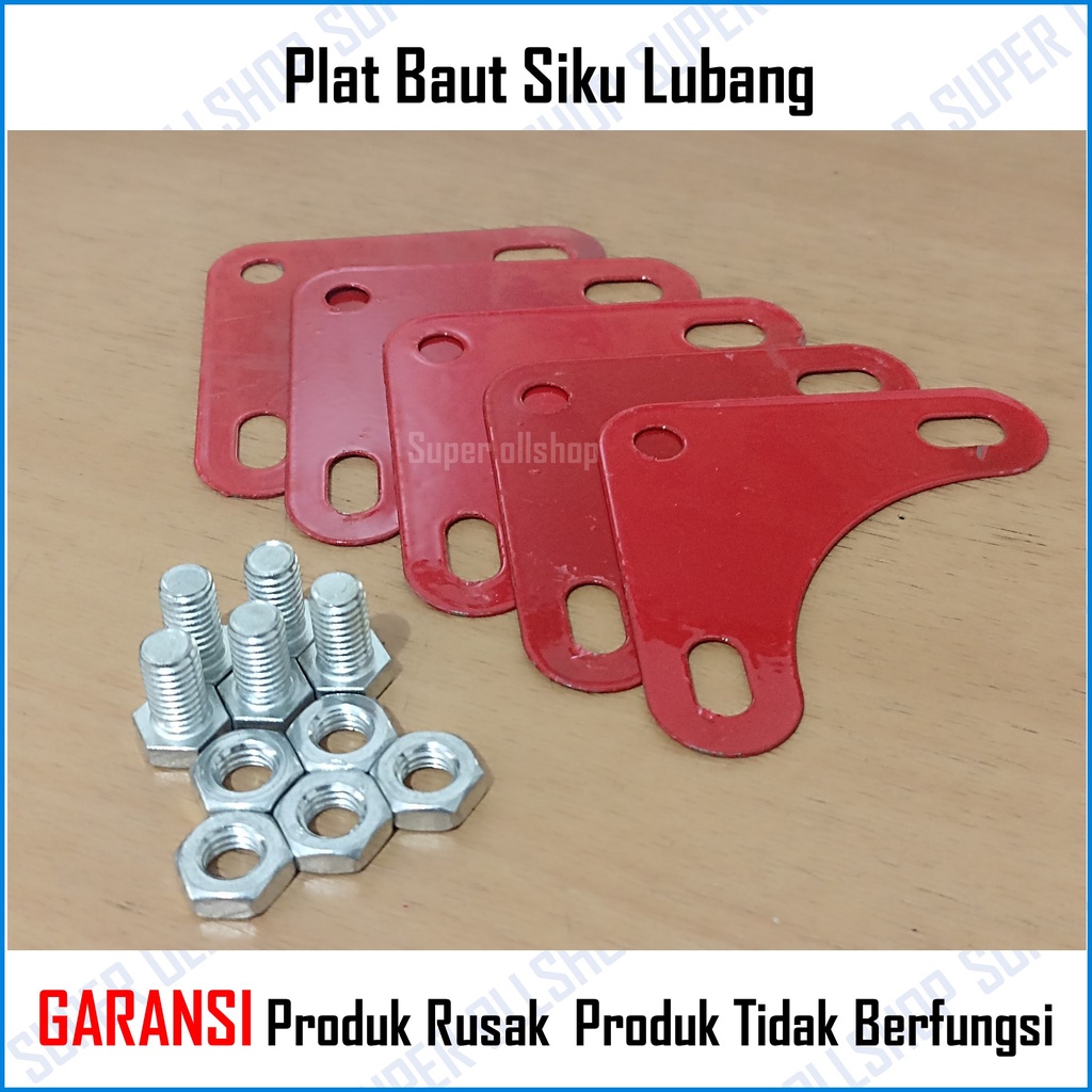 Plat Siku Lubang Abu-Abu / Plat Mur Baut Siku Lubang Besi 1 Pcs / Baut Mur Siku Lubang Besi Kunci 12 MM 1 Biji