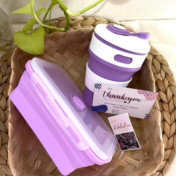 Hampers Foldable Lunch Box + Foldable Cup