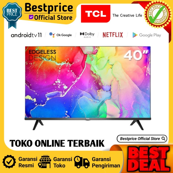 TCL 40A7 SMART TV 40 INCH 40" ANDROID 11 GOOGLE VOICE DOLBY TV YOUTUBE